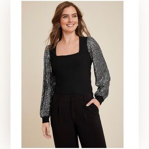 Maurices Women’s Black Sequined Blouse